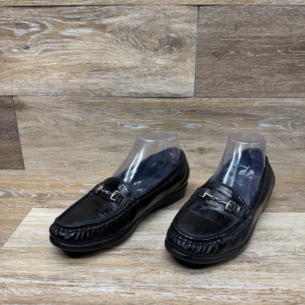 SAS Metro Black Leather Slip On Loafer Women's Size 7.5